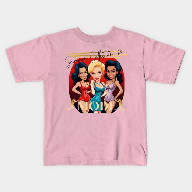 Female models Kids T-Shirt by sweetvision